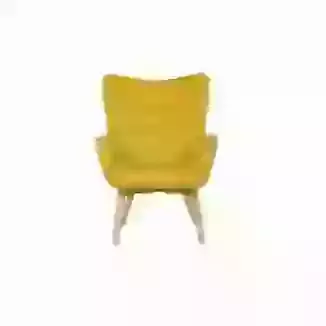 Funky Modern Velvet Accent Chair Yellow,Grey Or Blue with Light Wood Feet